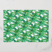 Tropische zomer strand luau jongens 1e verjaardag  folie uitnodiging (Achterkant)