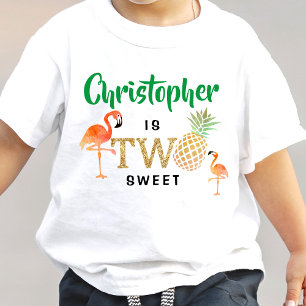 Tropische zomer strand luau jongens 2de verjaardag kinder shirts