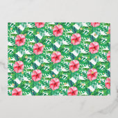 Tropische Zomer Strand Luau Meisje 2e Verjaardag F Folie Uitnodiging (Achterkant)