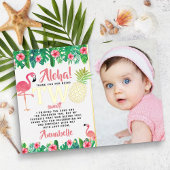 Tropische Zomer Strand Luau Meisje 2e Verjaardag F Folie Uitnodiging