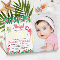 Tropische zomer strand luau meisjes 1e verjaardag