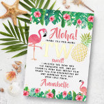 Tropische Zomer Strand Luau Meisjes 2e Verjaardag  Folie Uitnodiging<br><div class="desc">Zeg dank u in stijl met deze lieve en zeer trendy echte folie geperst 2e verjaardag bedankjes. Dit ontwerp is gemakkelijk te personaliseren met uw speciale eventformulering en uw gasten zullen opgetogen zijn wanneer zij deze fabelachtige dank ontvangen.</div>