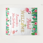 Tropische zomer strand Luau meisjes verjaardag Wandkleed (Voorkant (horizontaal))