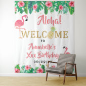 Tropische zomer strand Luau meisjes verjaardag Wandkleed (In situ)