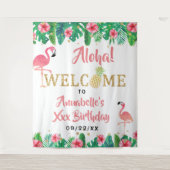 Tropische zomer strand Luau meisjes verjaardag Wandkleed (Voorkant)