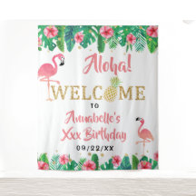 Tropische zomer strand Luau meisjes verjaardag