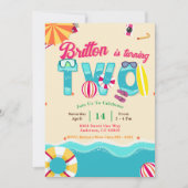 Tropische zomer strand tweede verjaardag kaart (Voorkant)