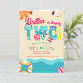 Tropische zomer strand tweede verjaardag kaart (Staand voorkant)