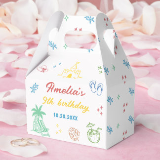 Tropische zomer strand verjaardagsfeest cadeau doz bedankdoosjes