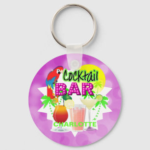 Tropische zomer Sun Cocktail Drinken Bar Fun Sleutelhanger