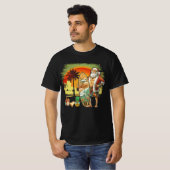 Tropische zomer surfen sinterklaas 6 pack kerst t-shirt (Voorkant volledig)