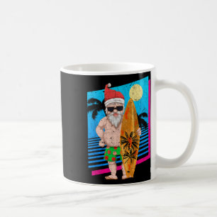 Tropische zomer surfende kerstman grappige kerst koffiemok