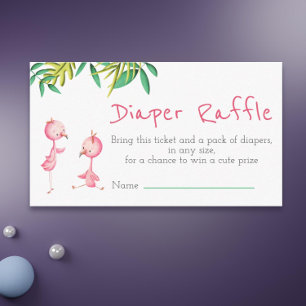 Tropische zomer Twin Flamingos Diaper Raffle Informatiekaartje