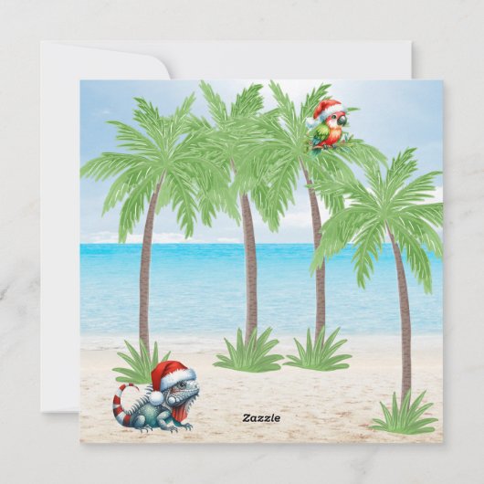 Tropische zomer vibes kerst in juli feest feestdagenkaart (Achterkant)