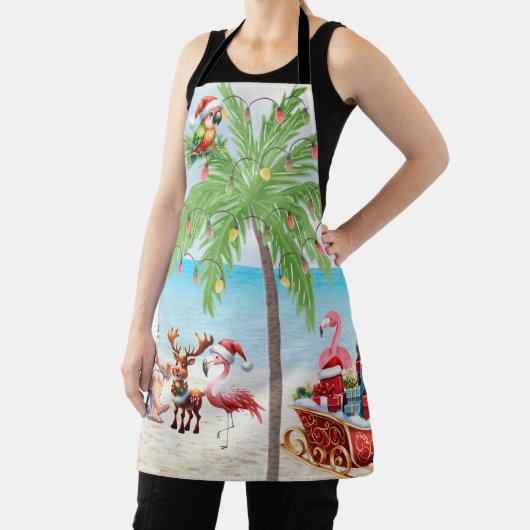 Tropische Zomer Vibes Kerstfeest Schort (Insitu)