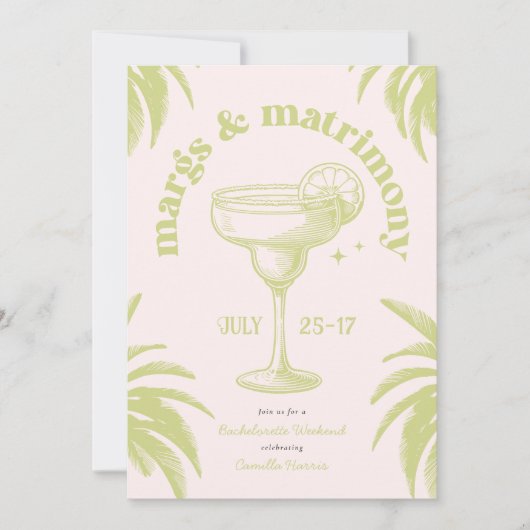 Tropische zomer vrijgezellenweekend kaart (Voorkant)