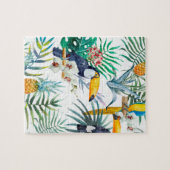 Tropische zomer waterverf van ananas Parrot Legpuzzel (Horizontaal)