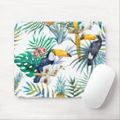 Tropische zomer waterverf van ananas Parrot Muismat (Met muis)