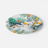 Tropische zomer waterverf van ananas Parrot Papieren Bordje (Gekanteld)