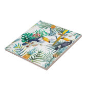 Tropische zomer waterverf van ananas Parrot Tegeltje (Zijkant)
