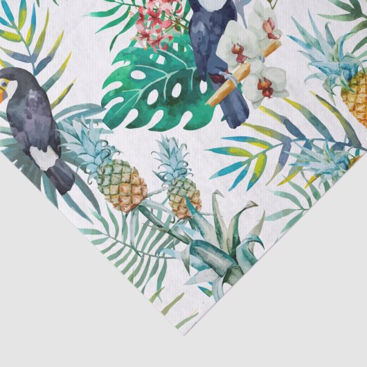 Tropische zomer waterverf van ananas Parrot Tissuepapier (Detail)