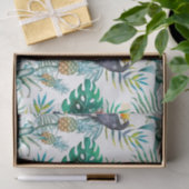 Tropische zomer waterverf van ananas Parrot Tissuepapier (Geschenk)