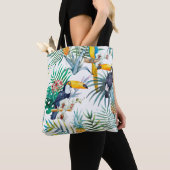 Tropische zomer waterverf van ananas Parrot Tote Bag (Dichtbij)