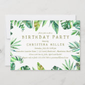 Tropische zomer | Waterverf verlaat BIRTHDAY Kaart (Voorkant)