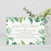 Tropische zomer | Waterverf verlaat BIRTHDAY Kaart (Staand voorkant)