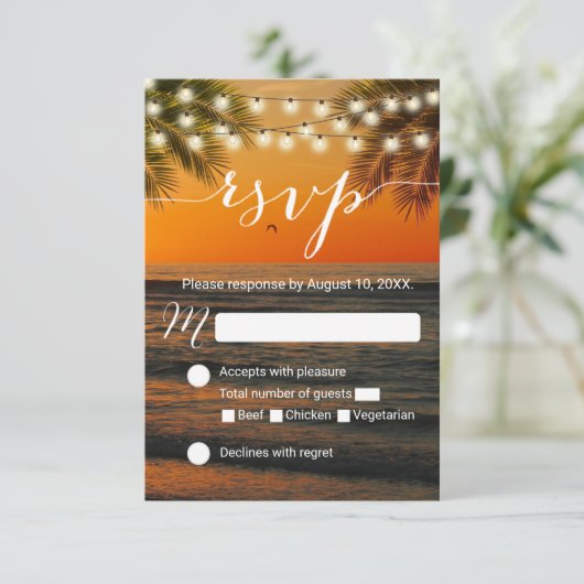 Tropische zomer Zonnestrand Beach Weddenschap RSVP (Staand voorkant)