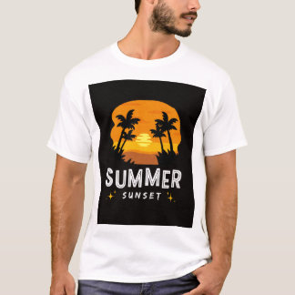 Tropische zomer zonsondergang ontwerp - Retro Beac T-shirt