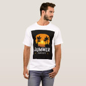 Tropische zomer zonsondergang ontwerp - Retro Beac T-shirt (Voorkant volledig)