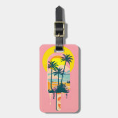 Tropische Zomer Zonsondergang Snoepparadijs Bagagelabel (Voorkant verticaal)