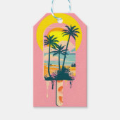 Tropische Zomer Zonsondergang Snoepparadijs Cadeaulabel (Voorkant)