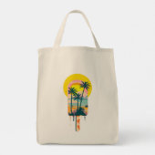 Tropische Zomer Zonsondergang Snoepparadijs Tote Bag (Achterkant)