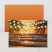 Tropische zomer zonsondergang strand bruiloft rece kaart (Voorkant / Achterkant)