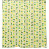 Tropische zomerananas en palmbladeren Patroon Douchegordijn (Voorkant)