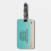 Tropische zomerbak zwart-wit Papillon Dog Bagagelabel (Achterkant verticaal)