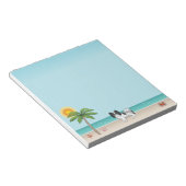 Tropische zomerbak zwart-wit Papillon Dog Notitieblok (Schuin)