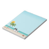 Tropische zomerbak zwart-wit Papillon Dog Notitieblok (Linkerzijde)