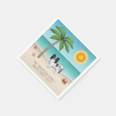 Tropische zomerbak zwart-wit Papillon Dog Servet (Hoek)