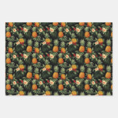 Tropische zomerbloemen bladeren ananas print cadea inpakpapier vel (Voorkant 3)