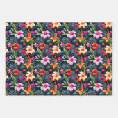 Tropische zomerbloemen bladeren ananas print cadea inpakpapier vel (Voorkant)