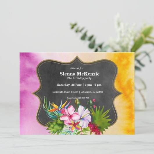 Tropische zomerbloemen Hibiscus Kaart (Staand voorkant)