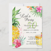 Tropische zomercocktail 50ste verjaardagsfeest kaart (Voorkant)