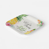 Tropische zomercocktail 50ste verjaardagsfeest papieren bordje (Gebogen)