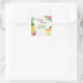 Tropische zomercocktail 50ste verjaardagsfeest vierkante sticker (Tas)