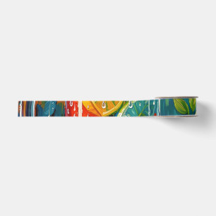Tropische zomercocktail Impasto Olie Schilderij Grosgrain Lint
