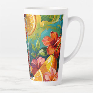 Tropische zomercocktail Impasto Olie Schilderij Latte Mok