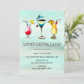 Tropische zomercocktail kaart (Staand voorkant)